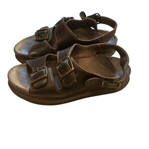 Vintage Y2K 90s Dr martens men’s fisherman sandals brown leather England sz 8